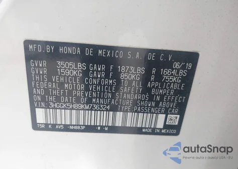 2019 Honda Fit Ex z USA, uszkodzony, nr VIN 3HGGK5H89KM736324